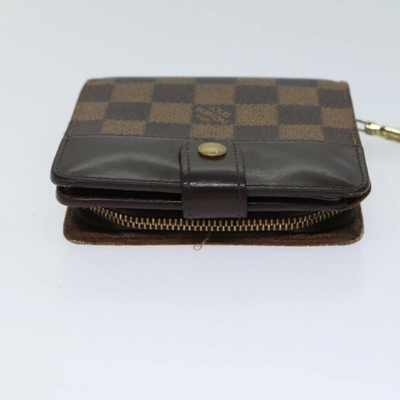 LOUIS VUITTON Damier Ebene Compact Zip Wallet N61668 LV Auth 70692 - Picture 6 of 14